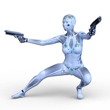 3d cg işleme bir kadın robot