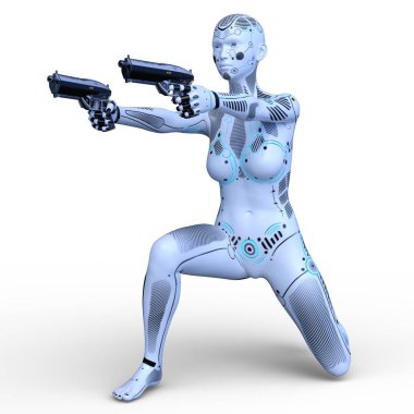 3d cg işleme bir kadın robot