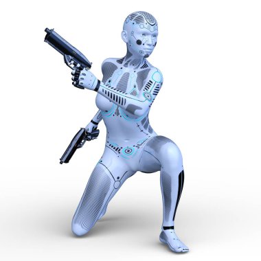 3d cg işleme bir kadın robot