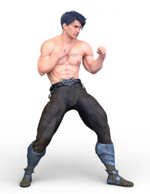 bir savaşçının 3d cg işleme