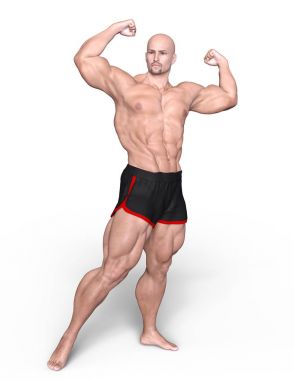 bir vücut geliştirmeciydi 3d cg render