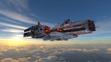 bir uzay gemisi 3d cg render