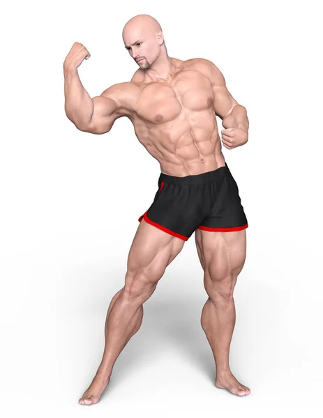 3D-cg-Darstellung eines Bodybuilders — Stockfoto