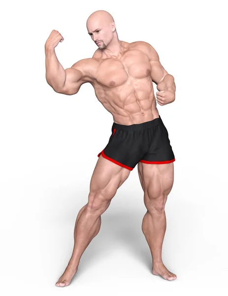 3D cg-rendering av en body builder — Stockfoto