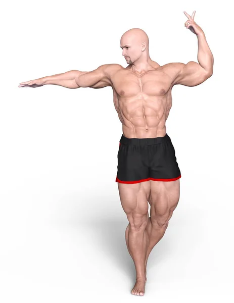 3D-cg rendering van een lichaam bouwer — Stockfoto