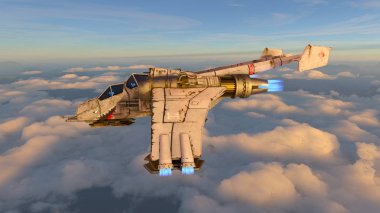 bir uzay gemisi 3d cg render