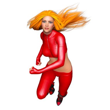 3d cg işleme süper bir kadın