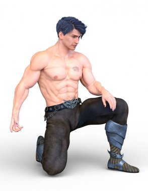 bir savaşçının 3d cg işleme