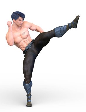 bir savaşçının 3d cg işleme