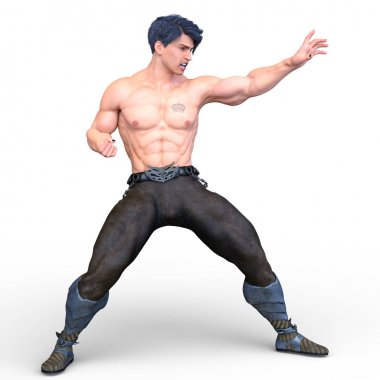 bir savaşçının 3d cg işleme