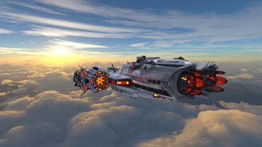 bir uzay gemisi 3d cg render