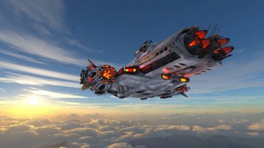 bir uzay gemisi 3d cg render
