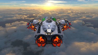 bir uzay gemisi 3d cg render