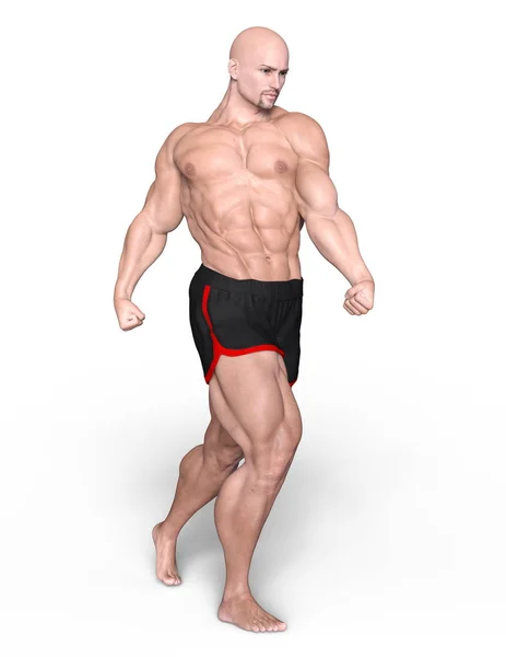3D cg-rendering av en body builder — Stockfoto