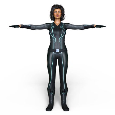 3d cg işleme süper bir kadın