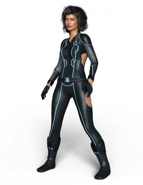 3d cg işleme süper bir kadın