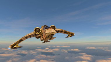 bir uzay gemisi 3d cg render