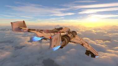 bir uzay gemisi 3d cg render