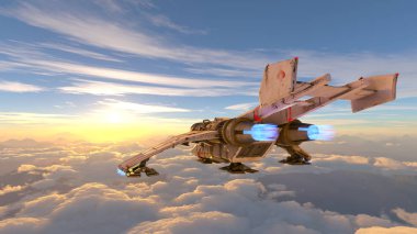 bir uzay gemisi 3d cg render