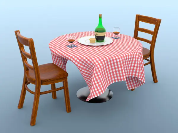 3D CG renderização da mesa de jantar — Fotografia de Stock