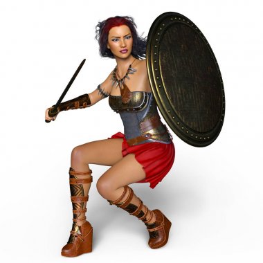 bir kadın şövalye 3d cg render