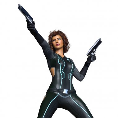 3d cg işleme süper bir kadın