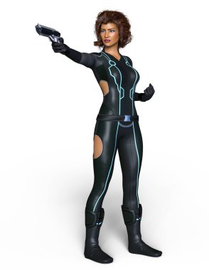 3d cg işleme süper bir kadın