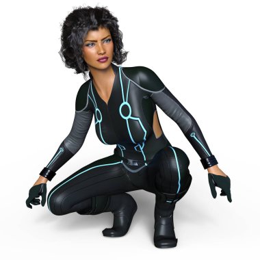 3d cg işleme süper bir kadın