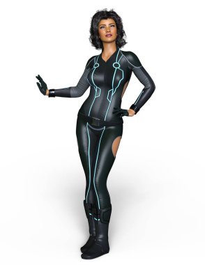 3d cg işleme süper bir kadın