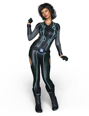 3d cg işleme süper bir kadın