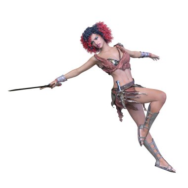 kadın bir eskrimci 3d cg render