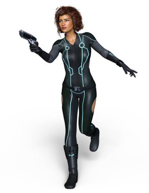 3d cg işleme süper bir kadın