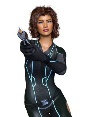 3d cg işleme süper bir kadın