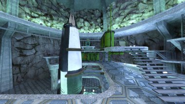 3d cg işleme yeraltı kalesi