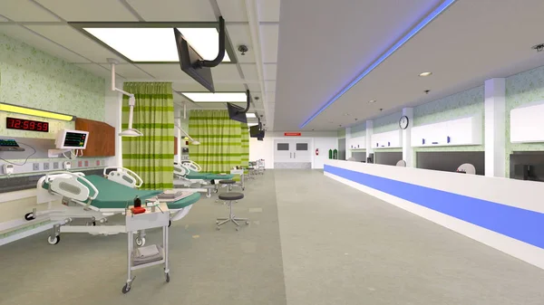 3D-s cg teszi a kórházi szoba — Stock Fotó