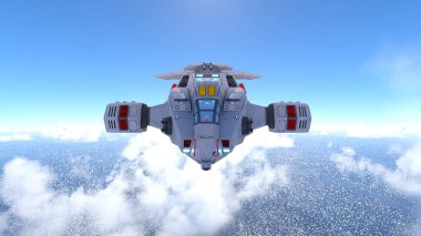 bir uzay gemisi 3d cg render