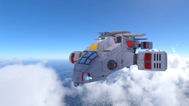 bir uzay gemisi 3d cg render