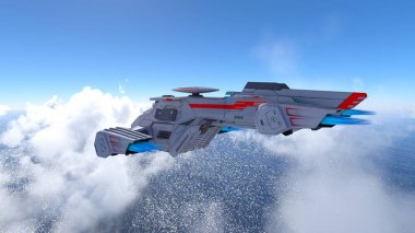 bir uzay gemisi 3d cg render