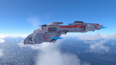 bir uzay gemisi 3d cg render
