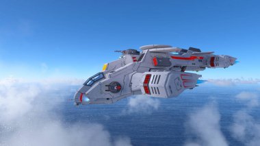bir uzay gemisi 3d cg render