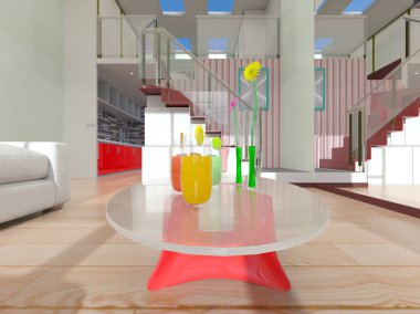 oturma odasının 3d cg işleme.