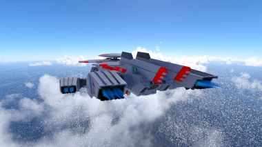 3d cg işleme bir uzay istasyonu.