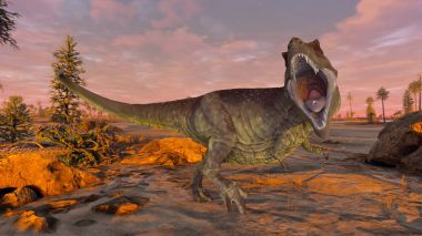 bir dinozor 3d cg işleme.