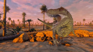 bir dinozor 3d cg işleme.