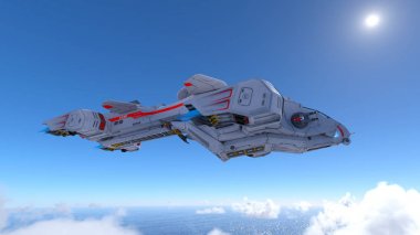 spacee gemisinin 3d cg işleme.