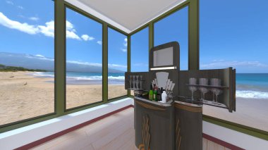 oturma odasının 3d cg işleme.