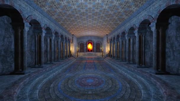 Рендеринг Подземного Храма — стоковое видео