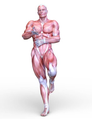 bir erkek yatıyordu şekil 3d cg render.