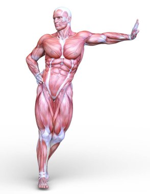 bir erkek yatıyordu şekil 3d cg render.