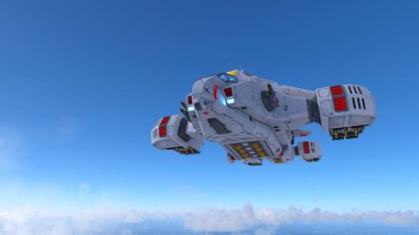 bir uzay gemisi 3d cg render.